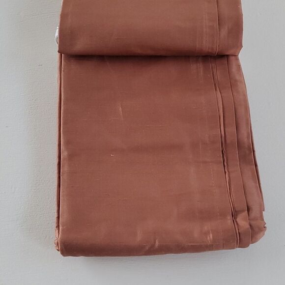 NWT TWO DUPIONI SILK PANELS IN SALMON CLAY TERRA COTTA 42" by 96" #2 - Picture 4 of 5
